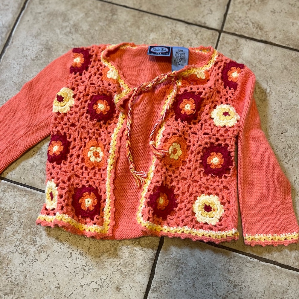 Koala Kids Orange Floral Sweater